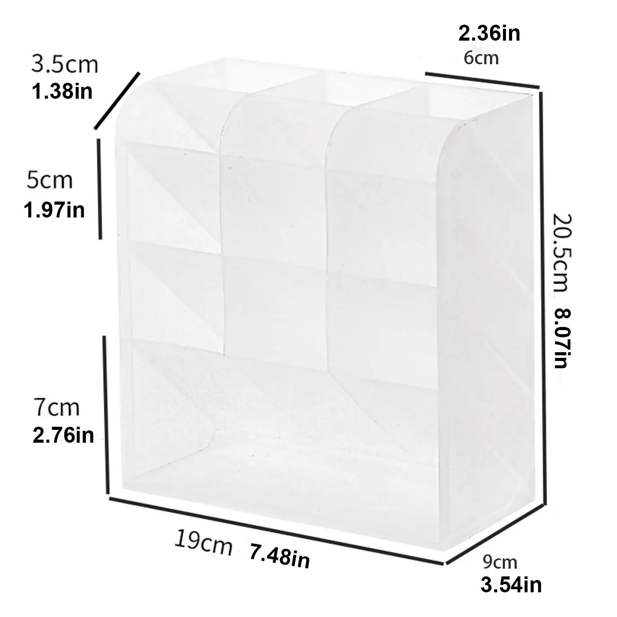 Multi Functional Desktop Pen Holder, Transparent Large Capacity Pen Holder, Stationery Organizer, Office Desk Pen Storage Rack Oasis Select 13 grids-transparent