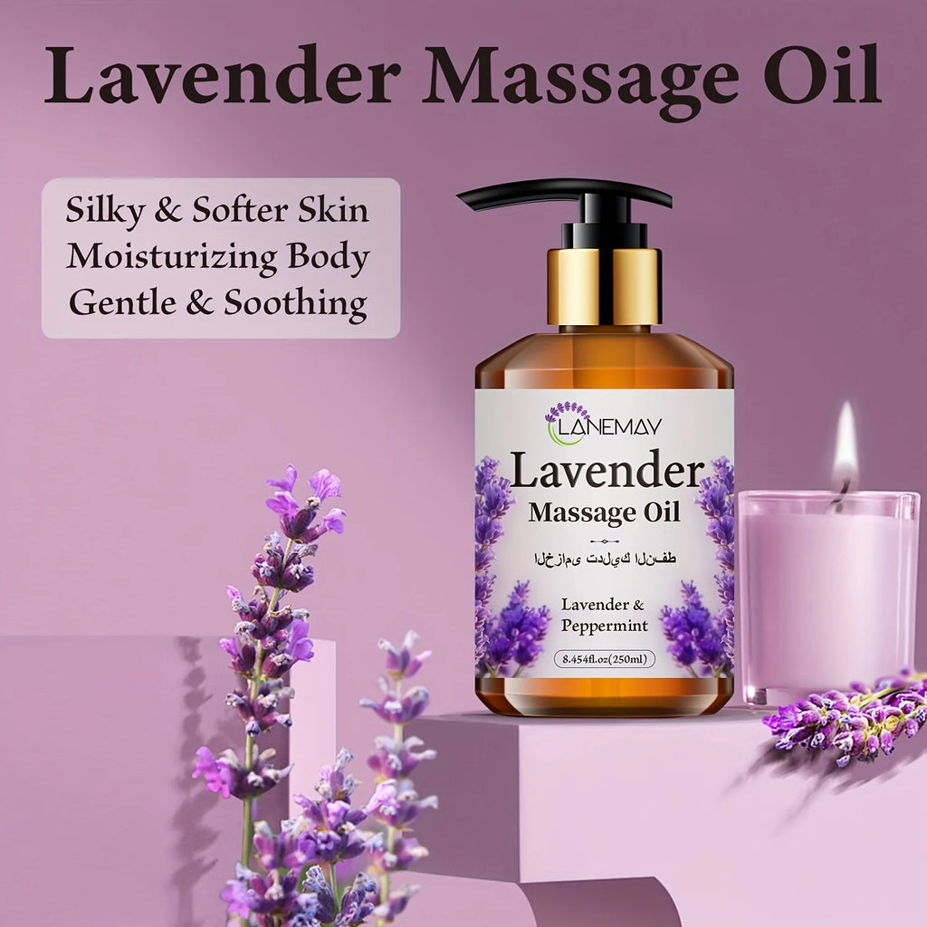Lavender & Cooling Mint Massage Oil – Paraben-Free 250ml Body Massage Oil Oasis Select