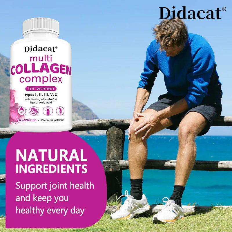 Multi-Collagen Complex Capsules – Types I II III V X + Hyaluronic Acid