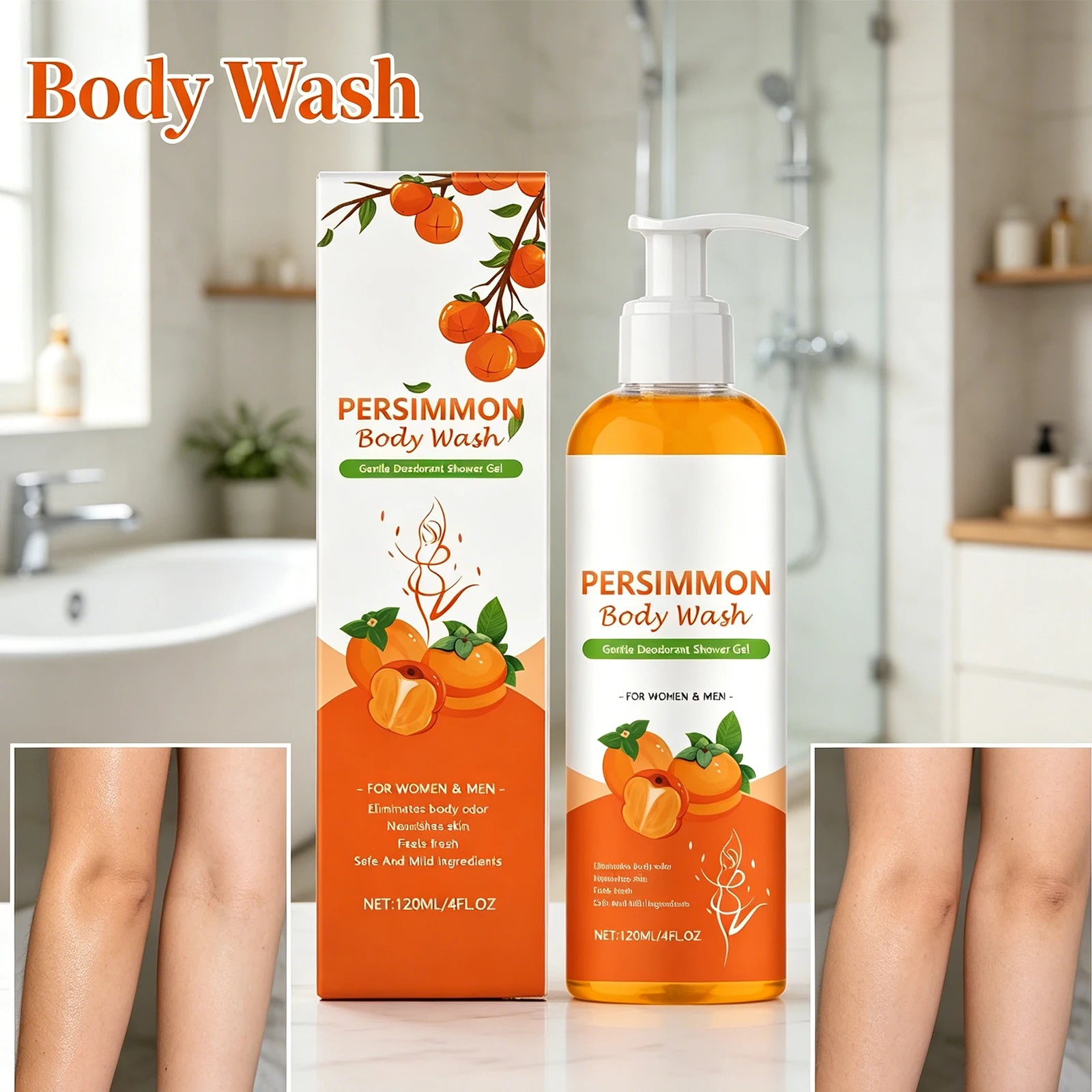 Orange Fragrance Moisturizing Shower Gel – 120ml Body Wash Moisturizing Shower Gel Oasis Select