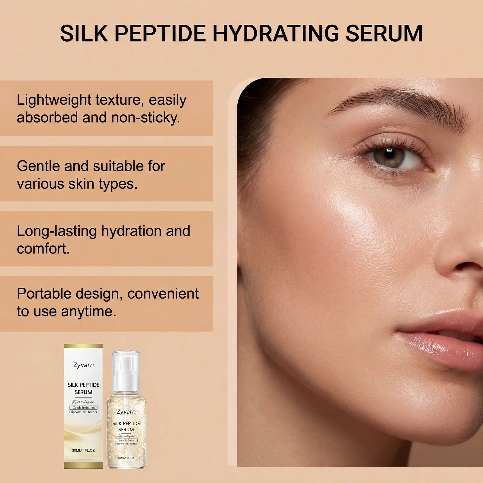 Copper Peptide Face Serum Anti Wrinkles Rejuvenate Skin Reduce Fine Lines Repair Skin Barrier Hydration Firming Facial Essence Oasis Select