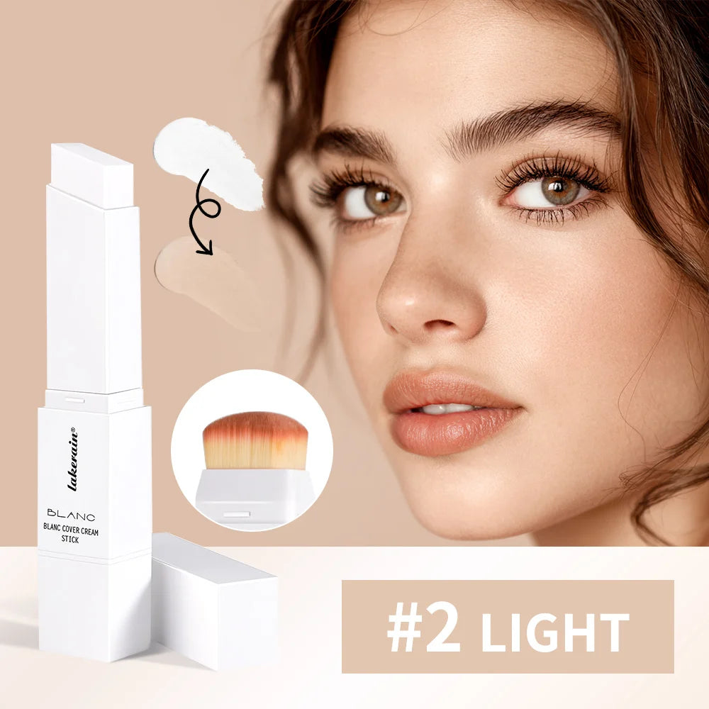 Foundation Stick Color Changing Foundation with Detachable Brush Blanc Cover Cream Stick Changing Hight Coverage Base Makeup Oasis Select