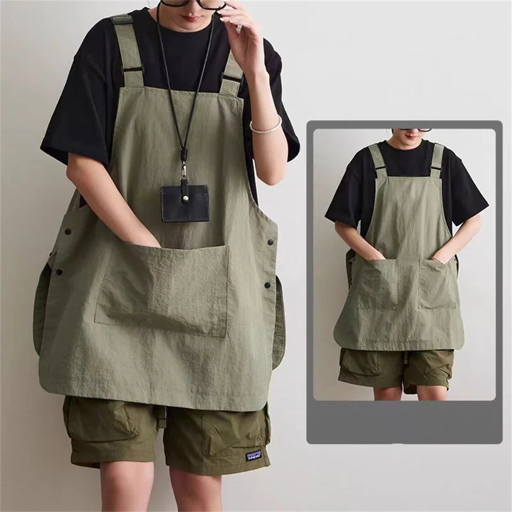 Japanese Waterproof Outdoor Barber, Coffee Shop, Catering Workwear Apron, Unisex Household Kitchen Workwear Oasis Select