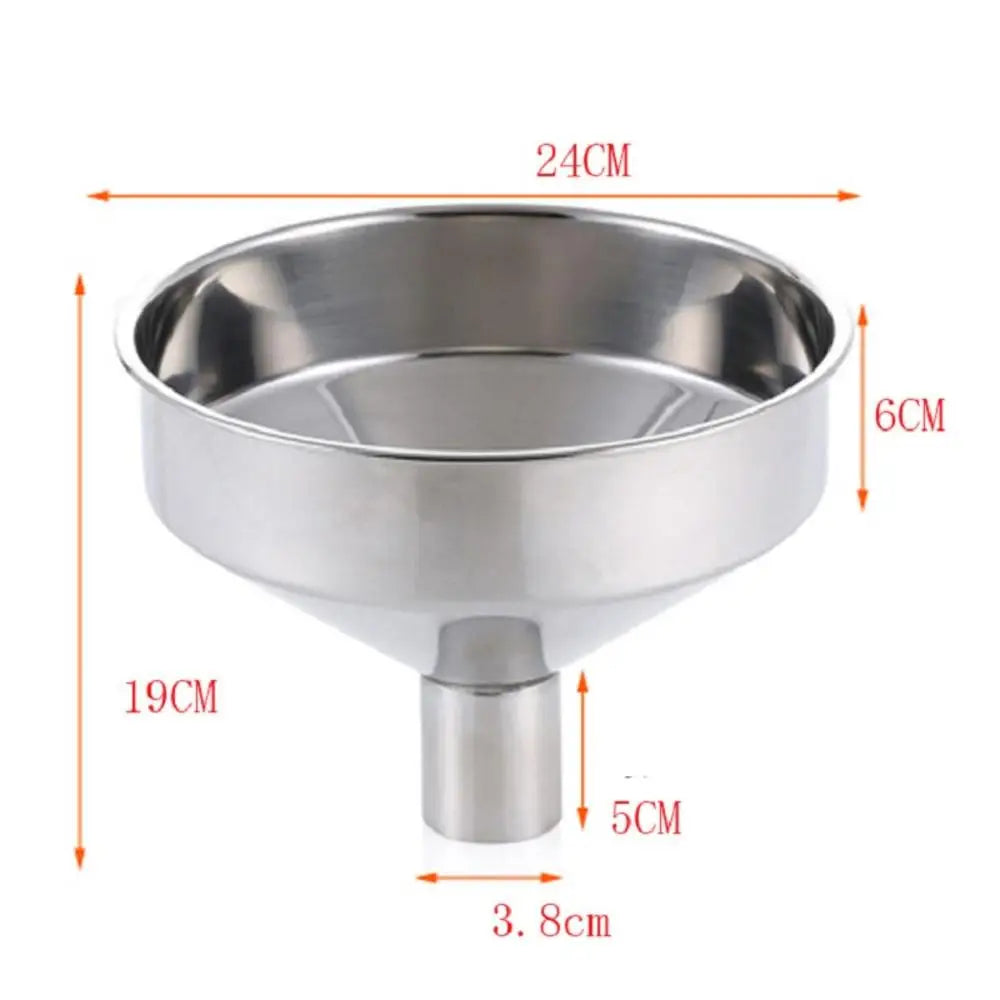 NEW Stainless Steel Funnel Large Kitchen Funnel Liquid Cooking Oil Filter Tools Metal Wide Mouth Funnel For Filling Bottles Cans Oasis Select 1