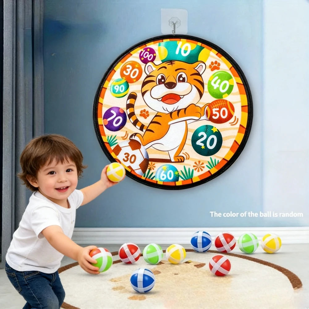 Family Interactive Toys Game Sticky Ball Dart Target Cartoon Pattern Indoor and Outdoor Safe Classic Dart Target Game Oasis Select