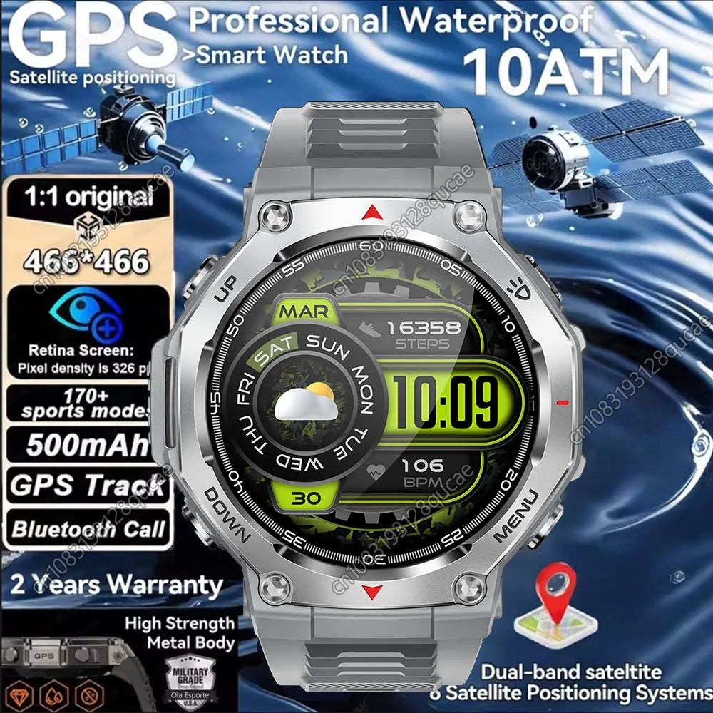 Ola Esporte Military GPS Smartwatch | AMOLED, 170 Sports, BT Call