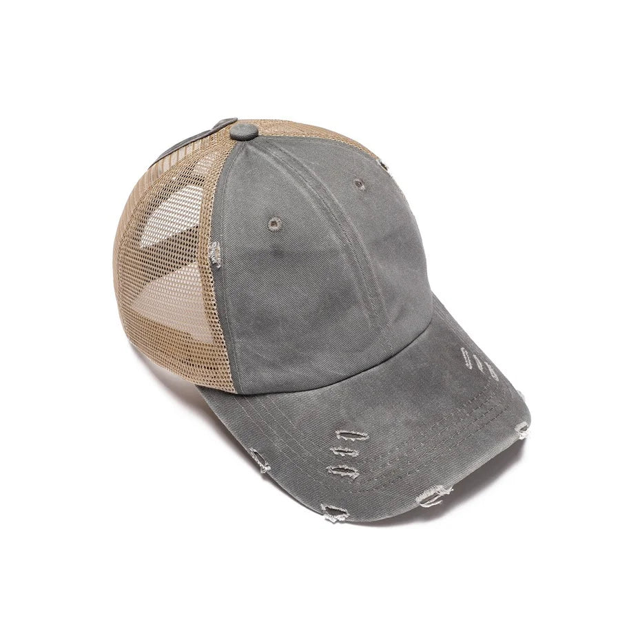 Quick drying hat, worn-out hole hat, back opening hat, ponytail hat, adult baseball cap, breathable and sun resistant Oasis Select