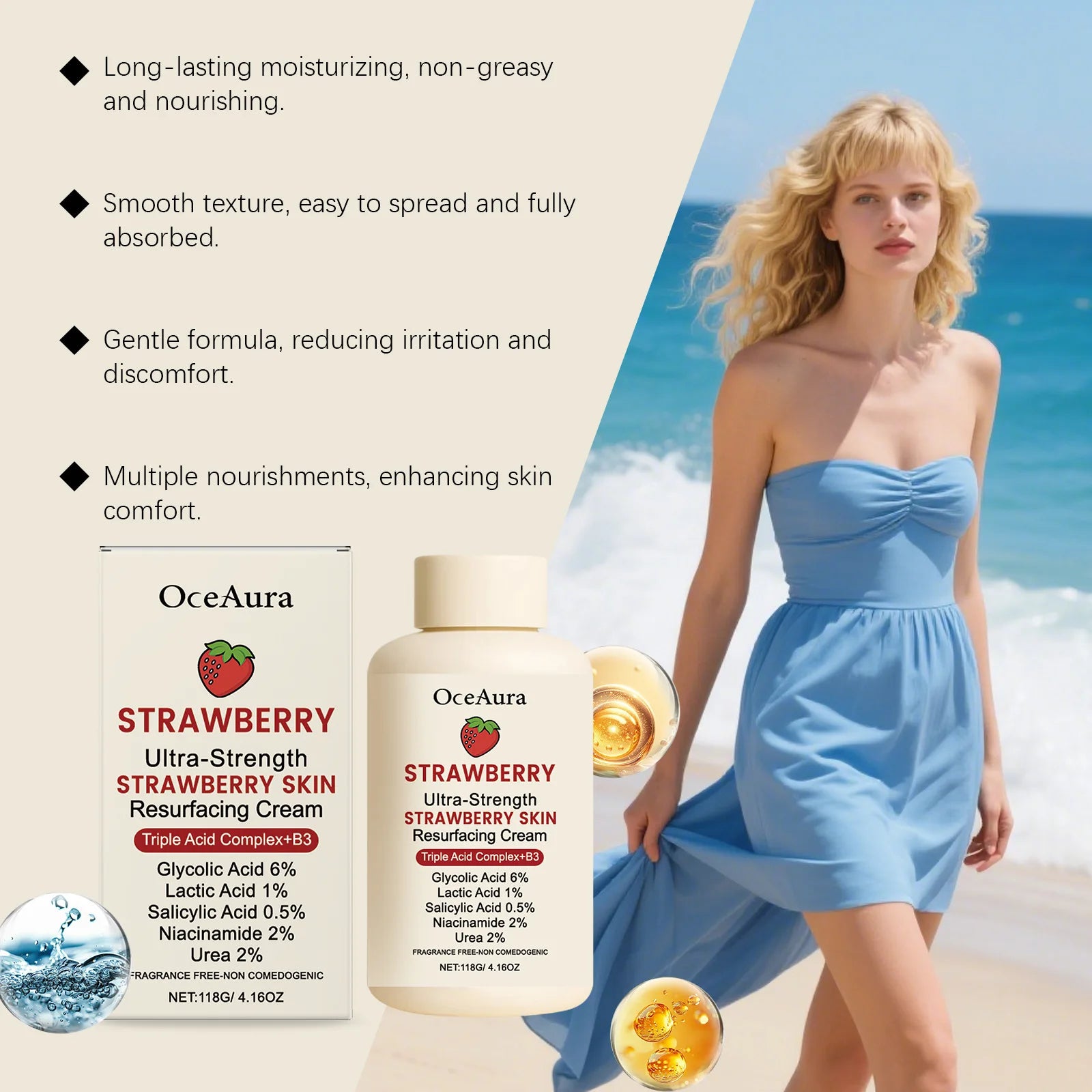 Strawberry Extract Rich Moisturizing Cream 118g – Deep Hydration