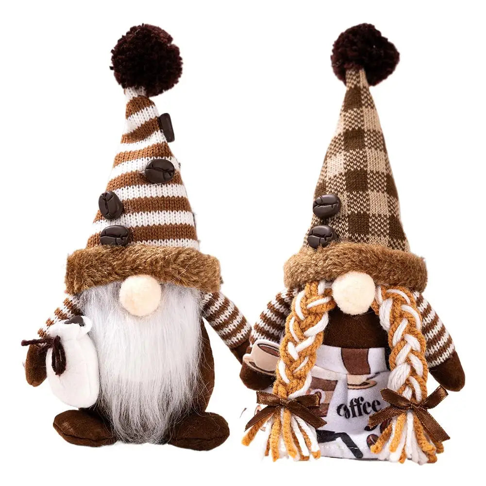 Coffee Gnome Plush Figurine | Cute Faceless Stuffed Doll Decor