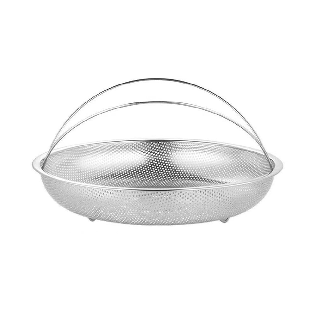 Stainless Steel Steaming Tray & Drain Basket with Handles