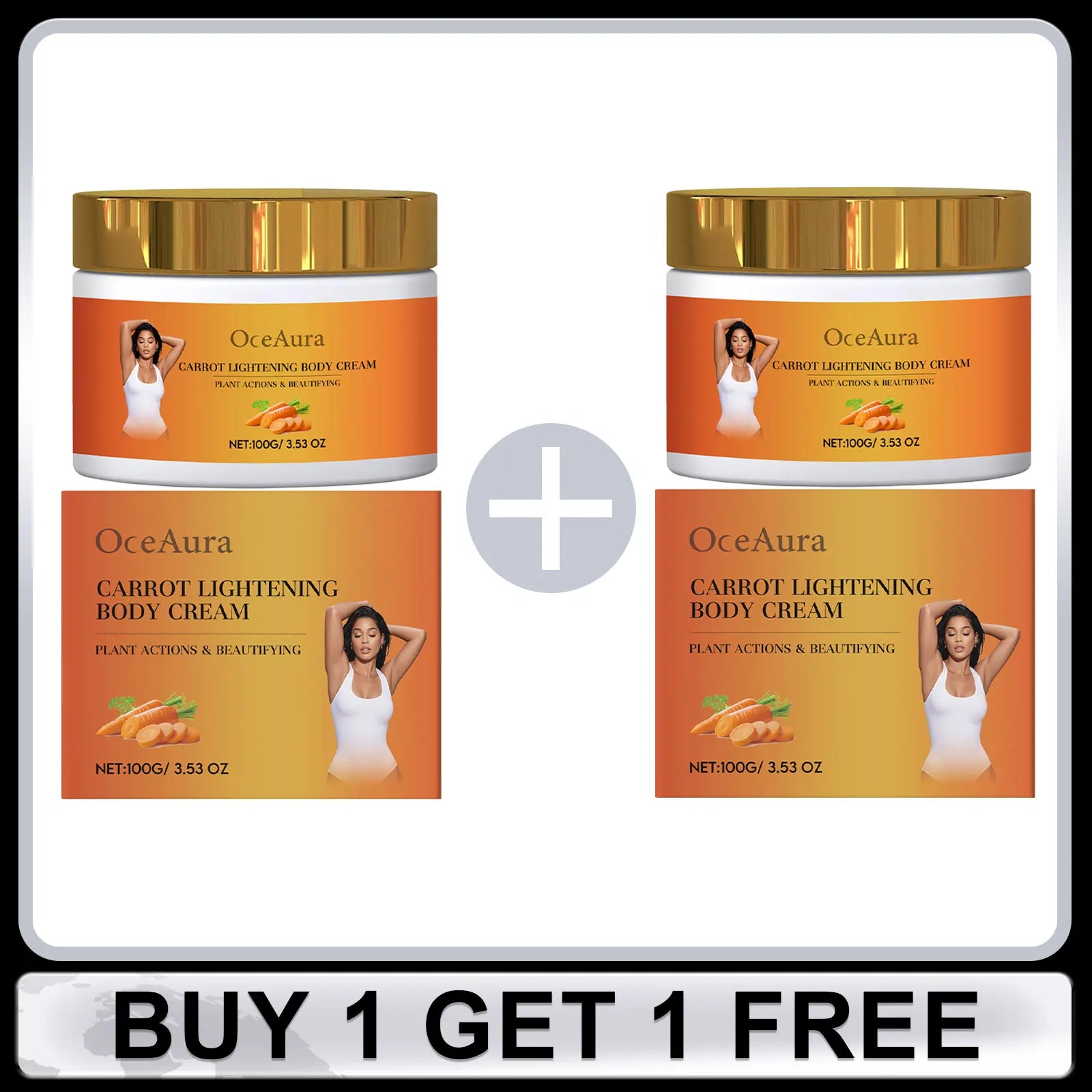 Carrot Body Cream Fade Dark Spots Lightening Melanin Brightening Skin Anti Acne Smoothing Antioxidation Moisturizing Body Lotion Oasis Select Buy 1 Get 1 Free