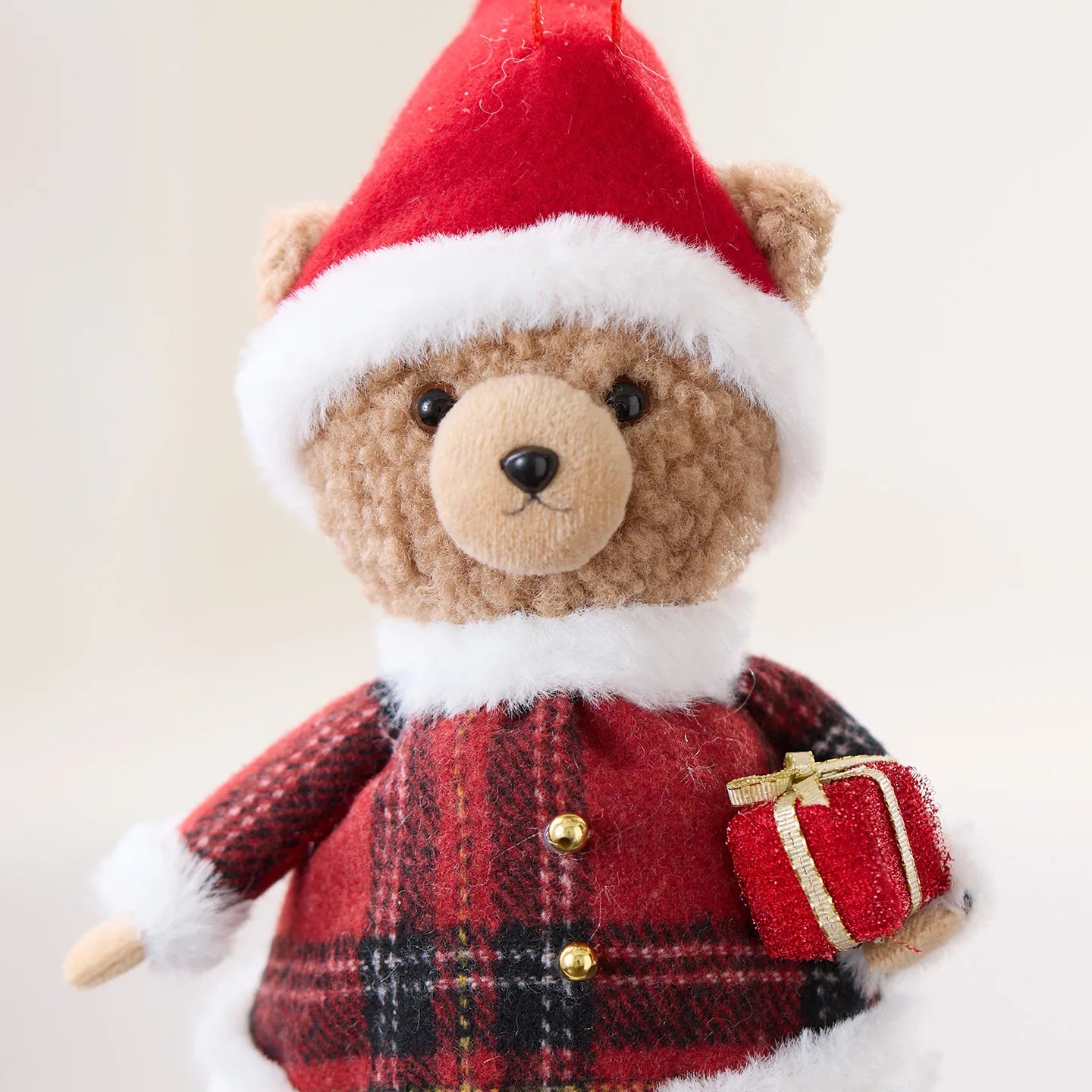 Plush Christmas Bear Ornament | Festive Tree Hanging Pendant