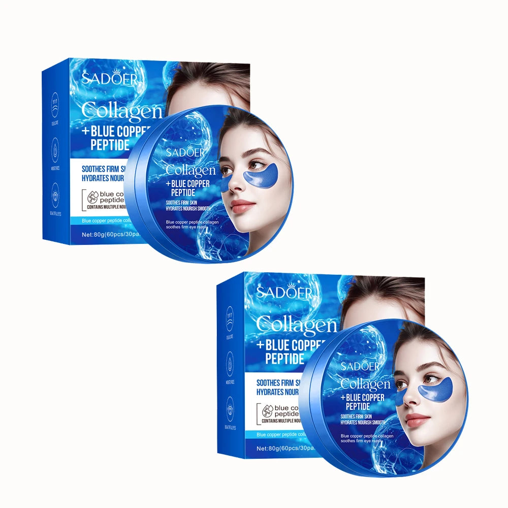 60/120pcs SADOER Caffeine Crystal Collagen Eye Mask: Moisturizing Eye Patches for Eye Care Ant -Aging Anti Wrinkles Skin Care Oasis Select Blue Copper 2pcs