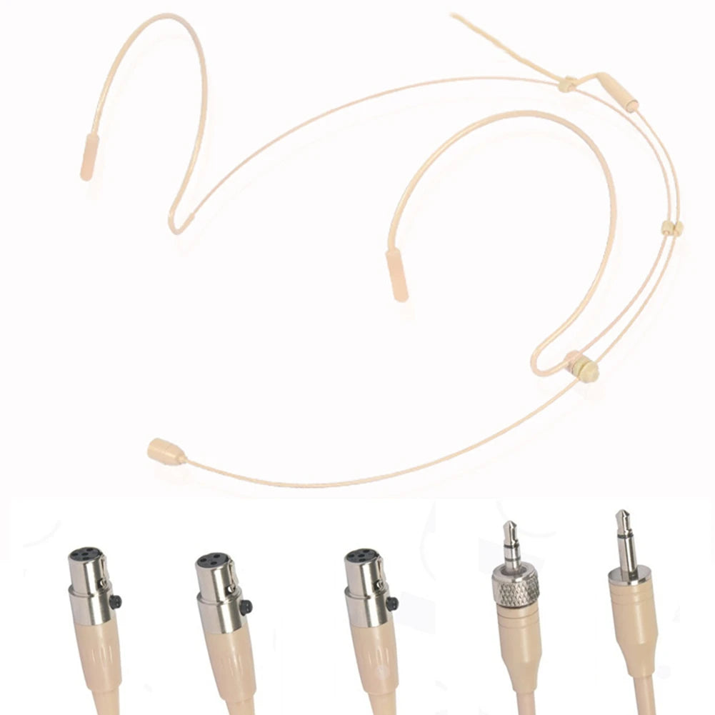 Double-Earhook Headset Microphone Headworn Omnidirectional Condenser Cartridge Microphone For Sennheiser For Shure Wireless Oasis Select
