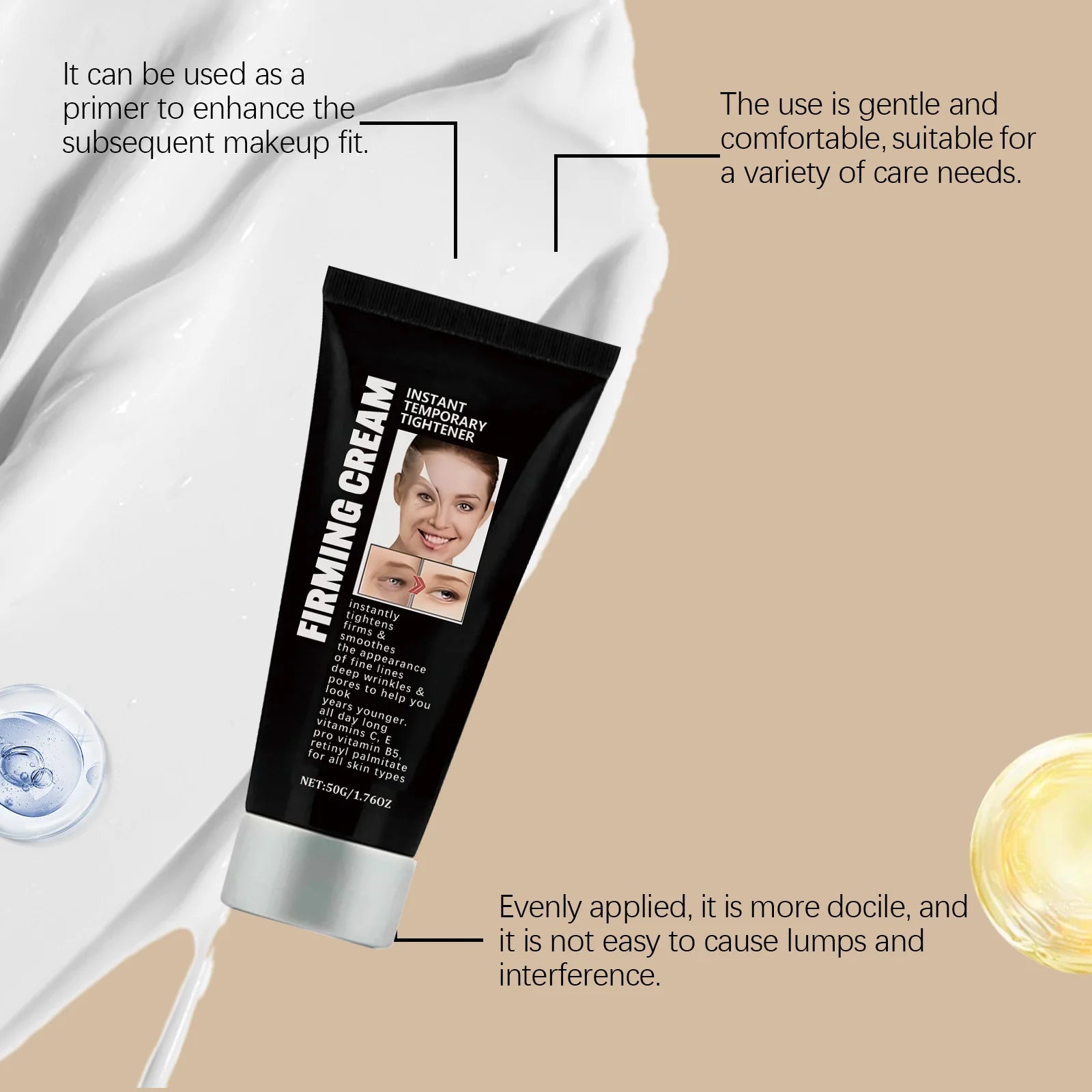 Tightening Cream Anti Wrinkles Lifting Nourishing Fade Fine Lines Smoothing Brightening Facial Firming Cream for Loose Skin 50g Oasis Select