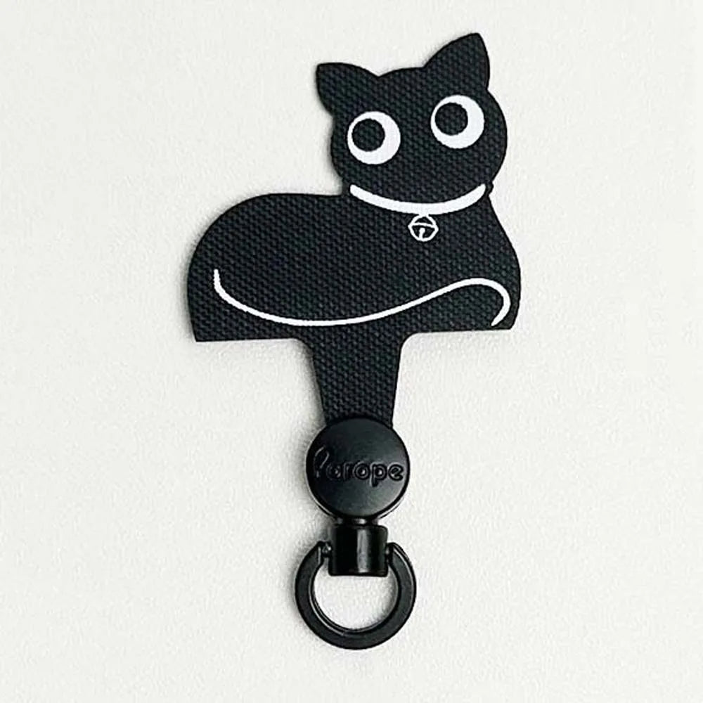 Cartoon Panda Phone Tether Tab Safety Connecter 360 Rotatable Mobile Phone Gasket Detachable Metal Ring Cellphone Lanyard Patch Oasis Select Curious Cat
