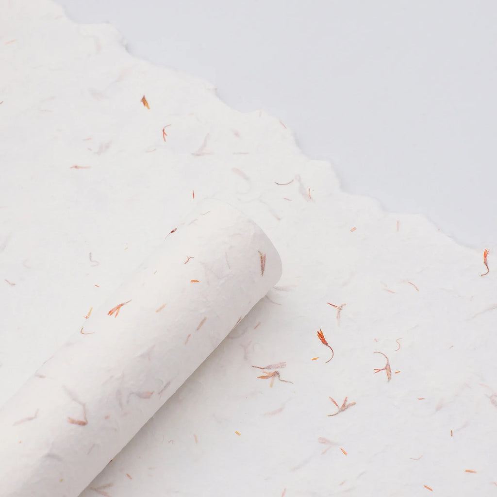 4 Pieces 50 X 70cm Mother's Day Petals Dongba Paper Handmade Retro Texture Packaging Papers Flower Bouquet DIY Packaging Oasis Select White
