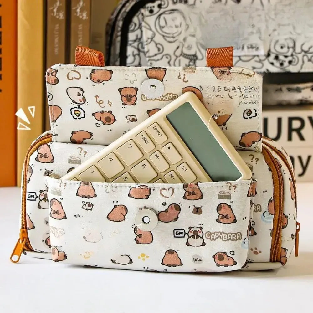 Large round Pen Case Pencil Case Stationery Storage Box Organizer Student Gifts Storage Bag for School Supplies Oasis Select
