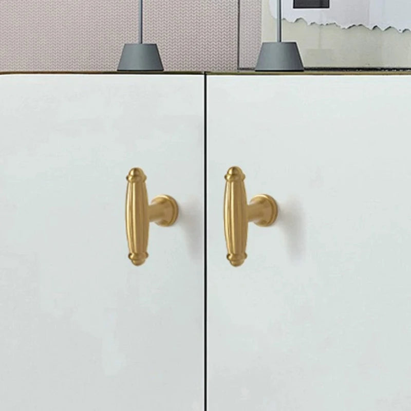 Brass French Handle Light Luxury Style Wardrobe Drawer Cabinet Gold European Cabinet High End Bronze Middle Ancient Style Handle Oasis Select