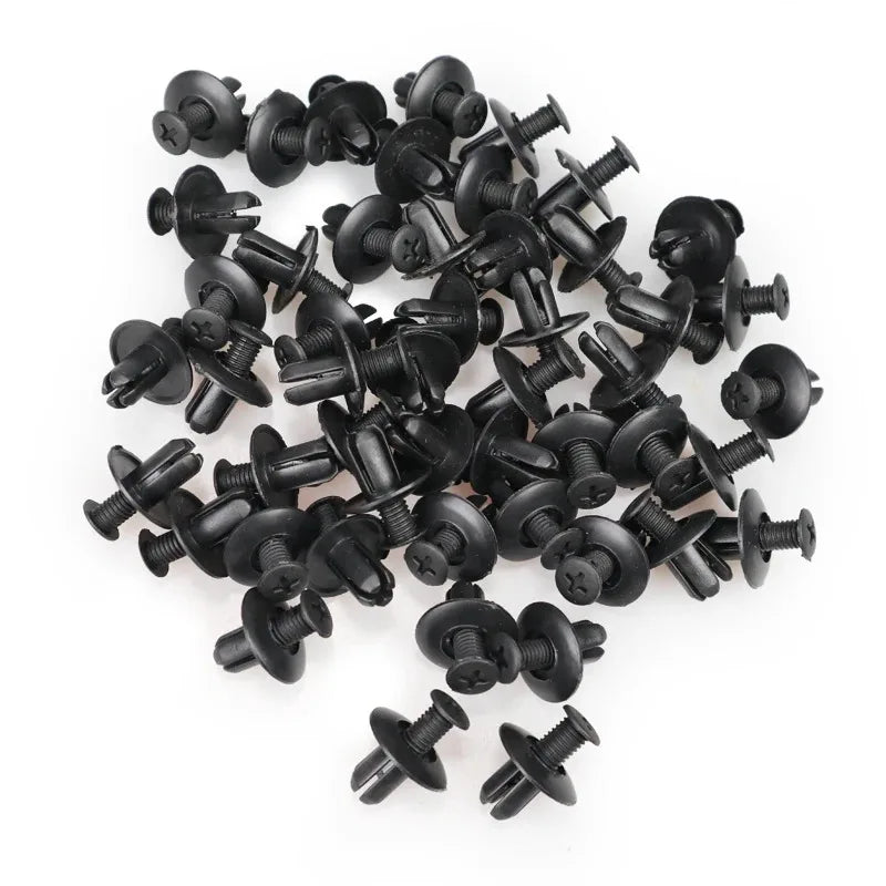 30/60/90/180pcs Black Plastic Auto Bumper Fender Push Rivet Retainer Plastic Car Fastener Clip For Universal Car Rivet Fasteners Oasis Select