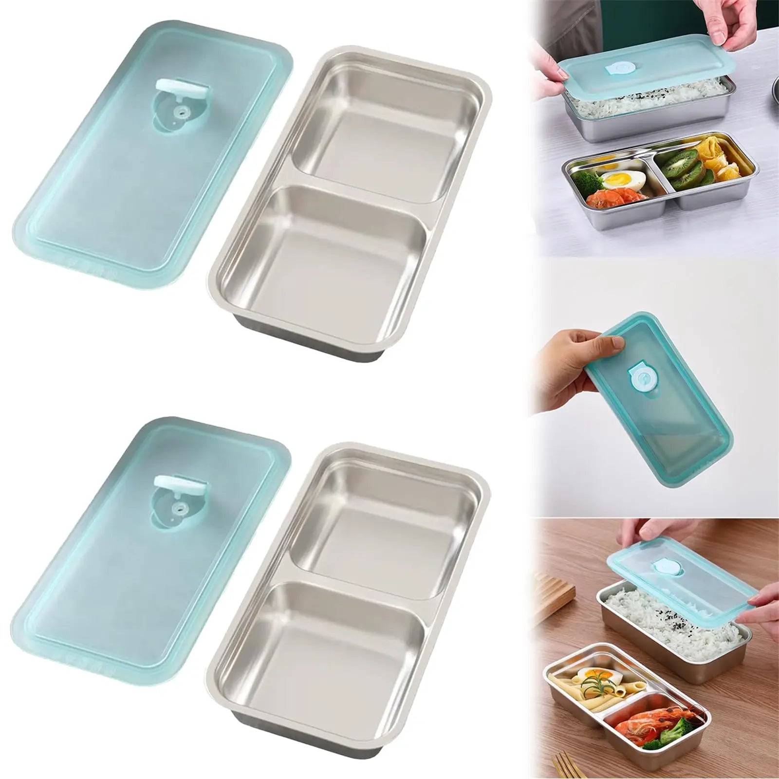 Stainless Steel Insulated Lunch Box Food Containers With Lid For Kitchen Travel Portable Snack Storage Salad Container Thermal Oasis Select
