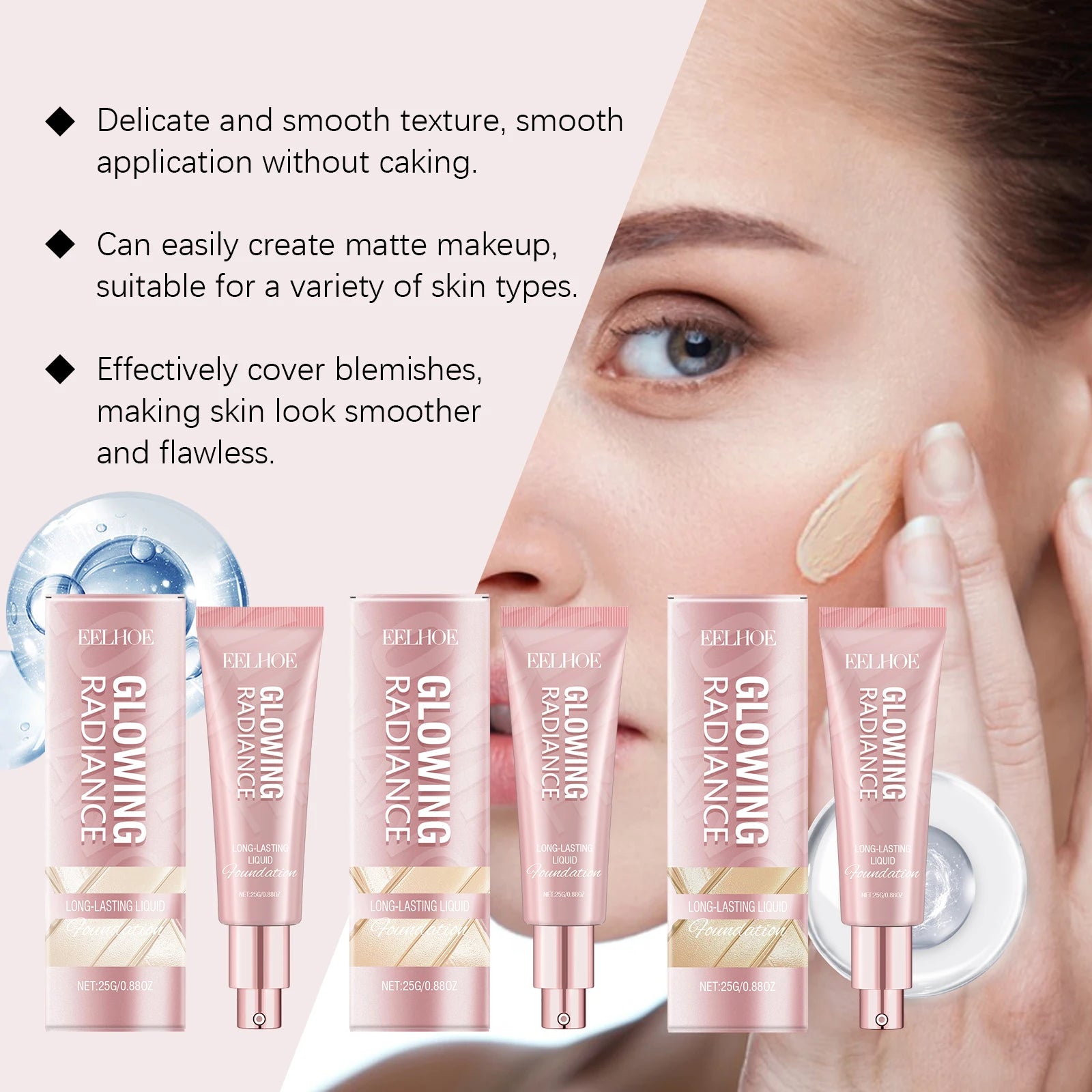 Face Liquid Foundation Oil-Control Matte BB Cream Waterproof Long-Lasting Concealer Liquid Full Coverage Moisturizing Cosmetics Oasis Select