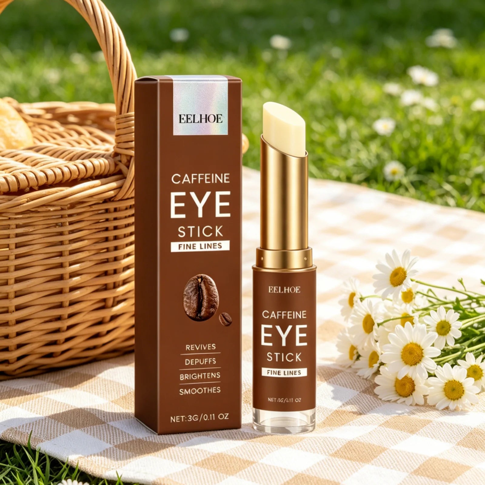 EELHOE Caffeine Eye Stick Wrinkle Reduction Puffiness Easing Smoothing Skin Firming Revitalizing Quick Absorbing Solid Eye Cream Oasis Select