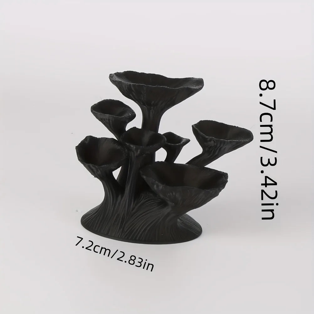 3D Mushroom-Shaped Jewelry Display Stand Necklaces Bracelets Earrings Tray Black Plastic Tabletop Decorative Accessory Tray Oasis Select