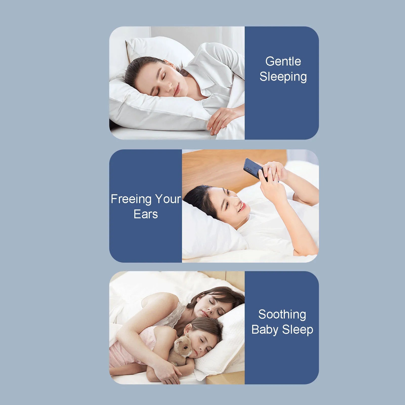 Pillow Speaker Bone Conduction Speaker 360 Degree Stereo Bass BT5.2 Portable Under Pillow Speaker for Sleeping 20H Endurance Oasis Select