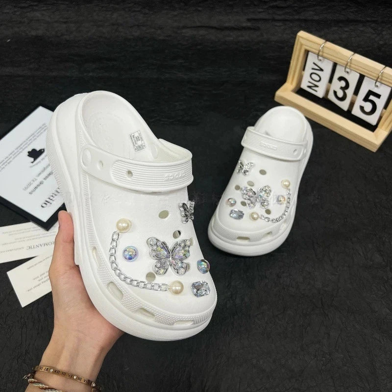 Fashionable shoe accessory set, made of metal, with a shoe chain clasp, removable, suitable for sandals and flip-flops. Oasis Select