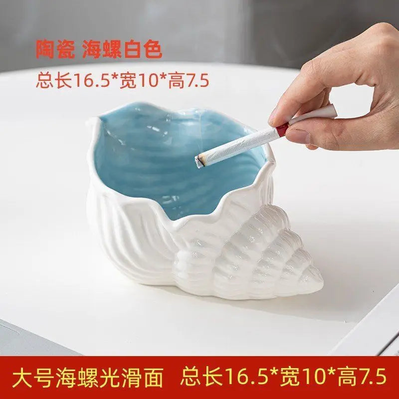 Romantic Ashtray Home Living Room Office Ceramic Conch Handicrafts Oasis Select