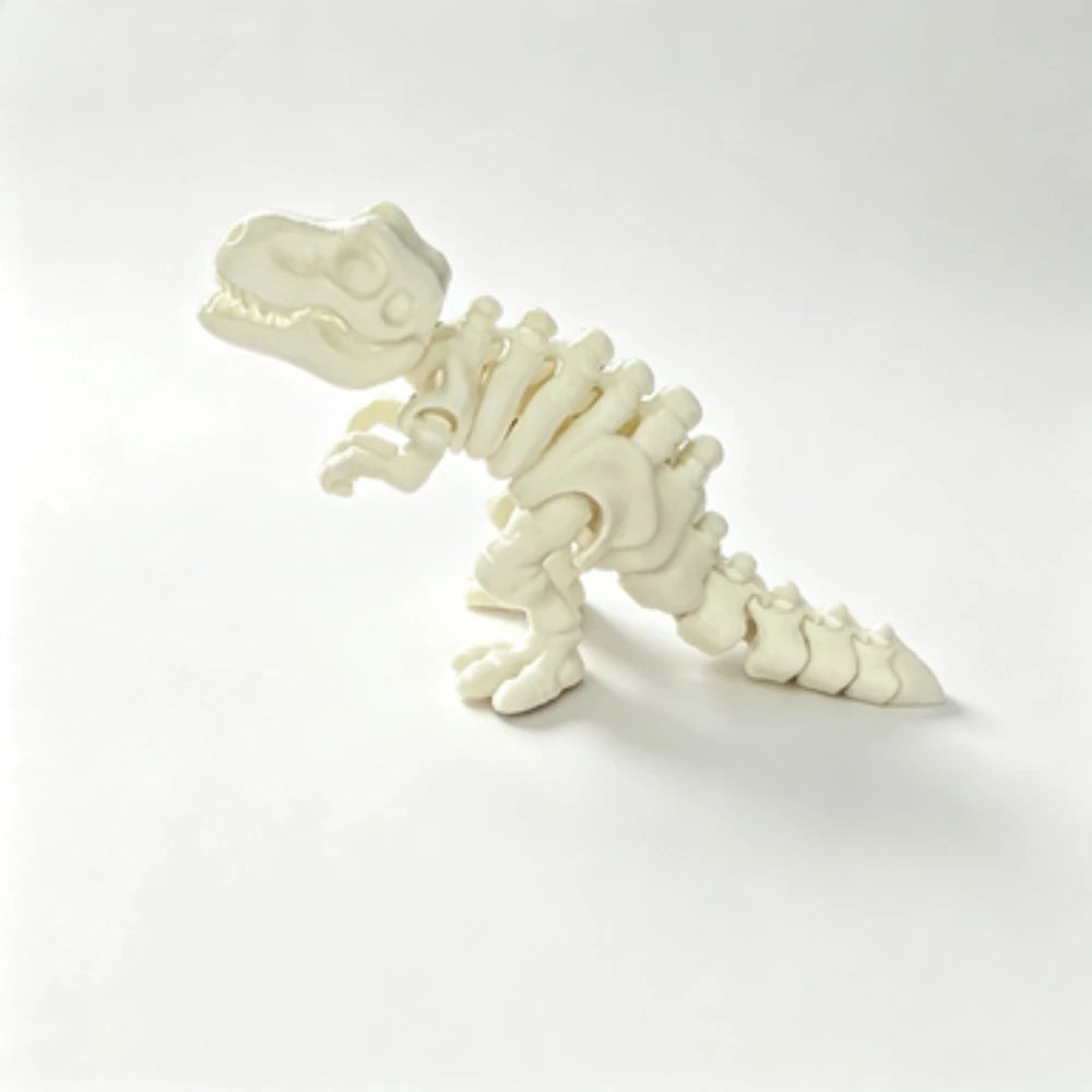 3D Printed Articulated Triceratops Skeleton Figurine Movable Joint Dinosaur Bone Model Kids Educational Toy Desktop Decor Oasis Select Pure White 15cm