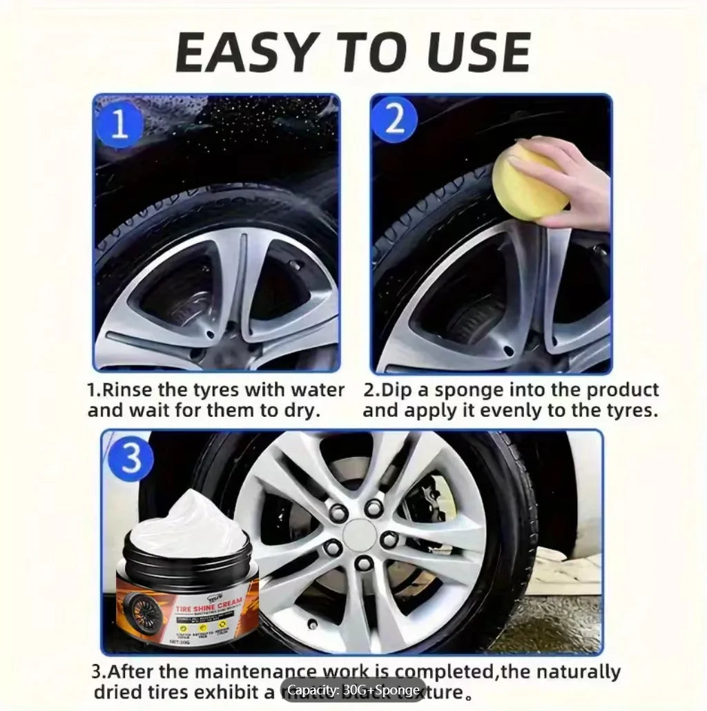 Car Plastic Restorer & Tire Shine 30G | UV Protection Anti-Fade Car Plastic Restorer Oasis Select