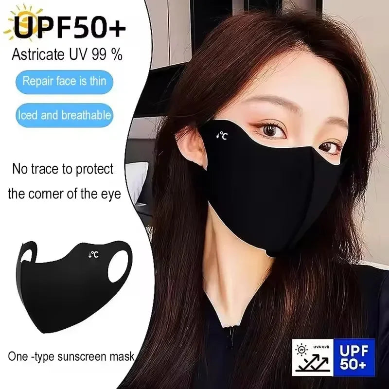 Ice Silk UV Face Mask – Cooling Sun Balaclava for Women