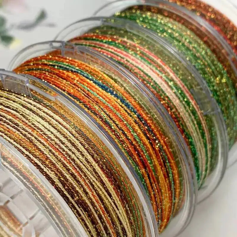 0.4MM Segment Dyed Starry Sky Thread 6-Strand Gradient Woven Rope DIY Bracelet Necklace Woven Iridescent Color Thread Oasis Select