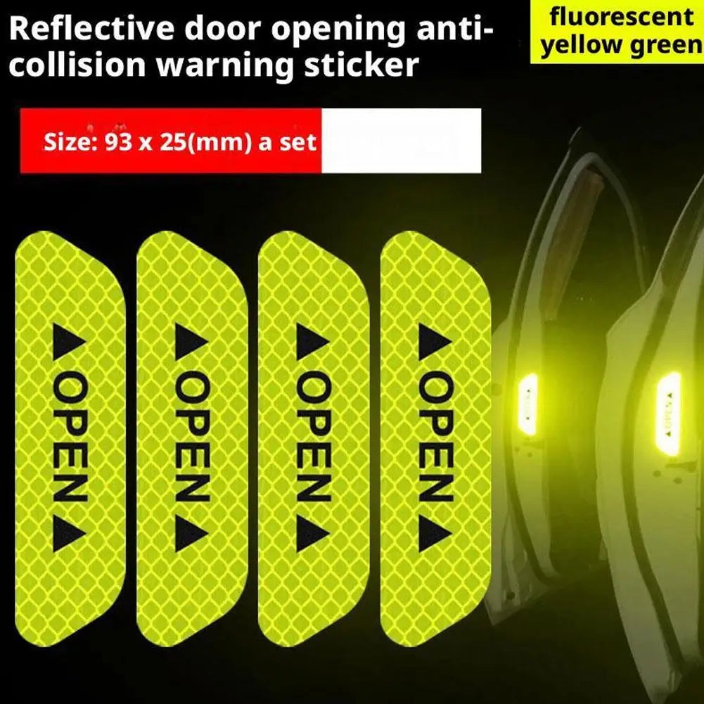 4-Pack Night Reflective Car Door Safety Warning Stickers