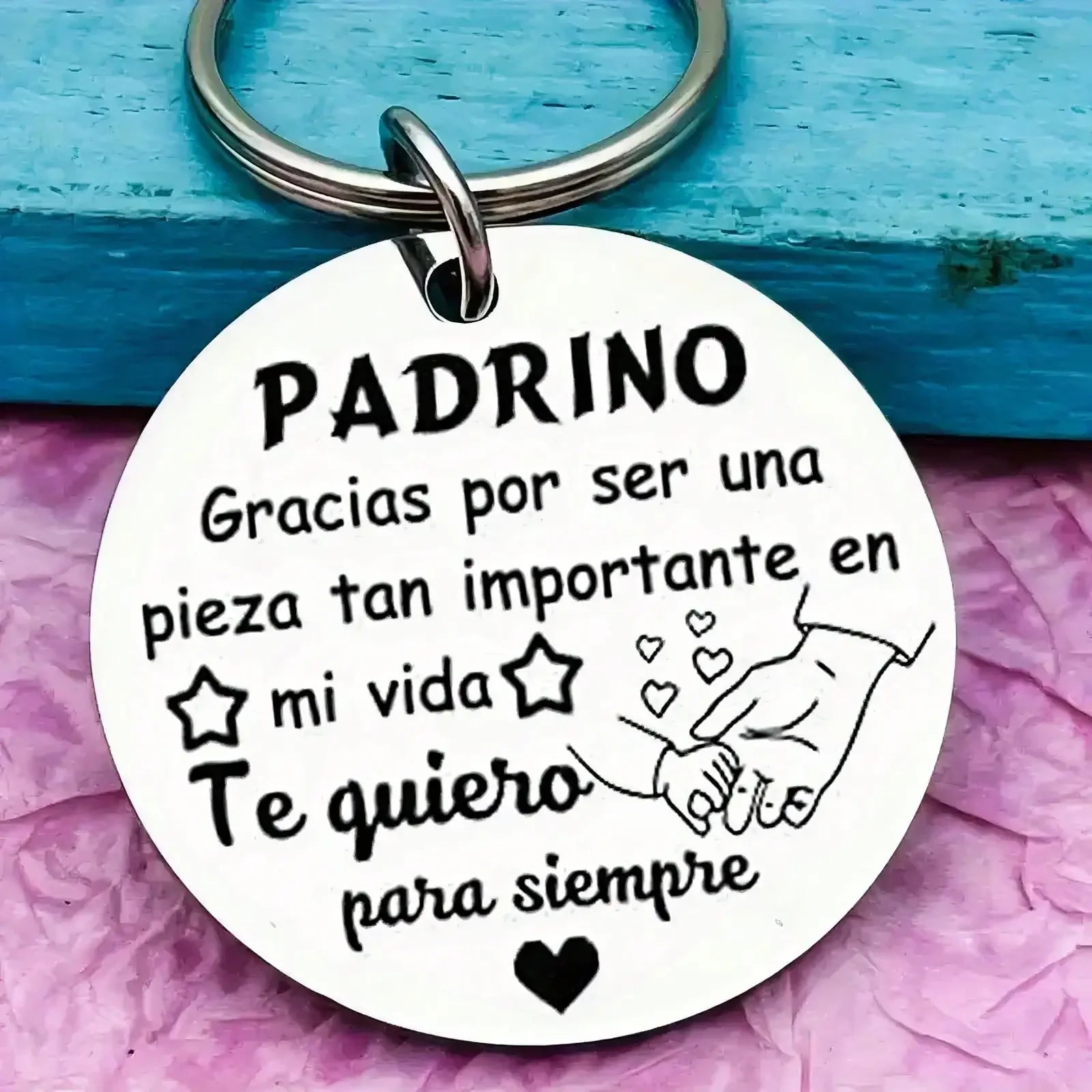 Stainless Steel Keychain,Godmother And Godfather Key Ring Gift,Funny Creative Key Chain With Key Buckle,Christmas Gift,Christmas Oasis Select