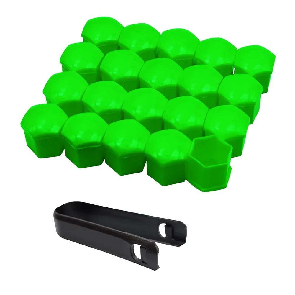 20Pcs 17/19/21mm Car Wheel Nut Caps Anti-Rust Auto Hub Screw Cover Wheel Nut Rim Cover Protection Covers Caps Tyre Nut Bolt Oasis Select green 21mm 20Pcs