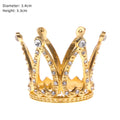 Rhinestone Crown Baking Cake Topper Headwear Decoration Children's Hair Accessories Princess Wedding Birthday Party Supplies New Oasis Select Gold-3.3x3.4cm CHINA
