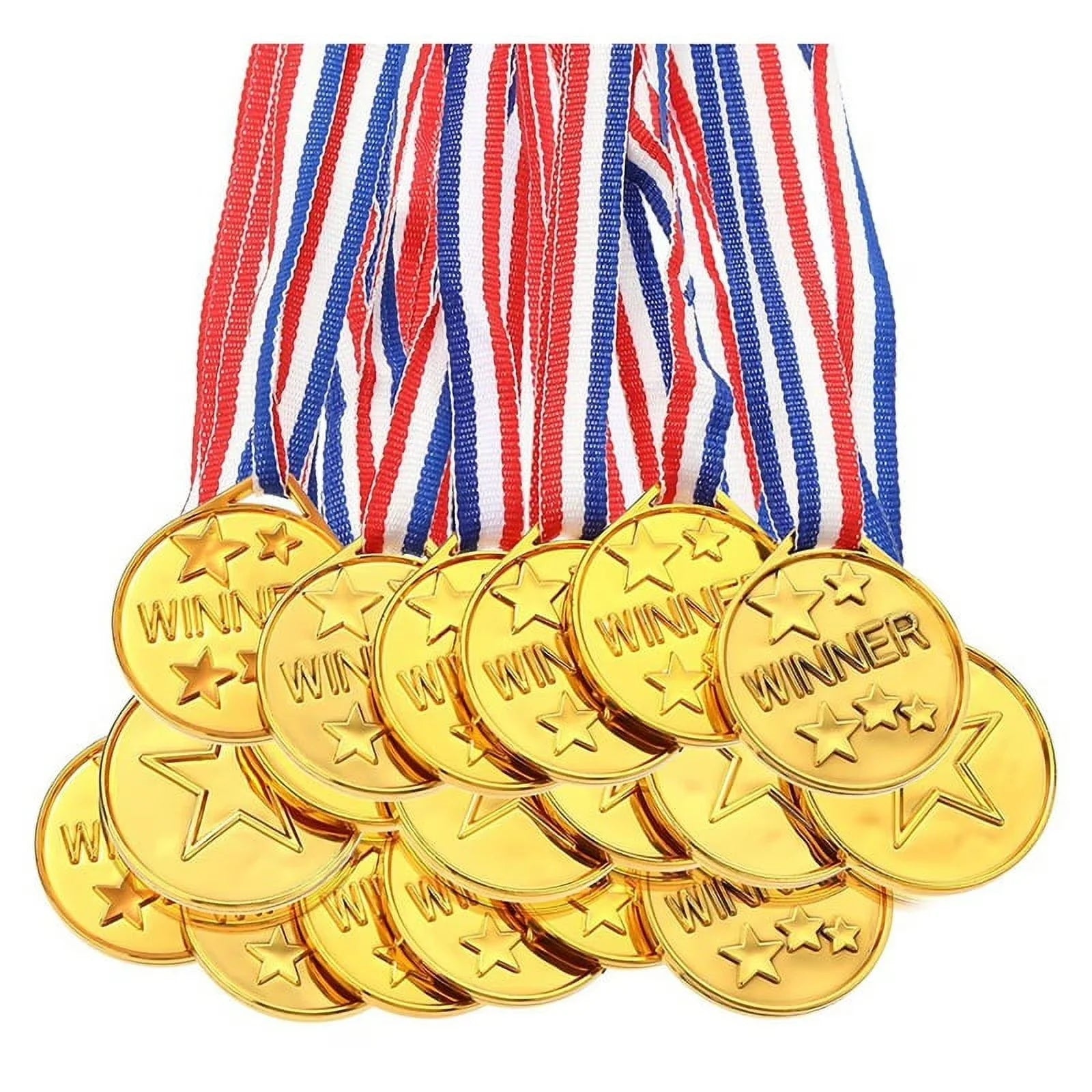 30Pcs Plastic Gold Winners Medals Trophy Children Game Sports Prize Awards Toys For Kids Birthday Party Favors Pinata Fillers Oasis Select 30pcs