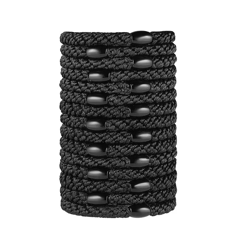 10pcs 5mm Black Mix Elastic Hair Ties Hair Bands No Damage Soft Ponytail Holders Hair Accessories for Girls Women Oasis Select Black