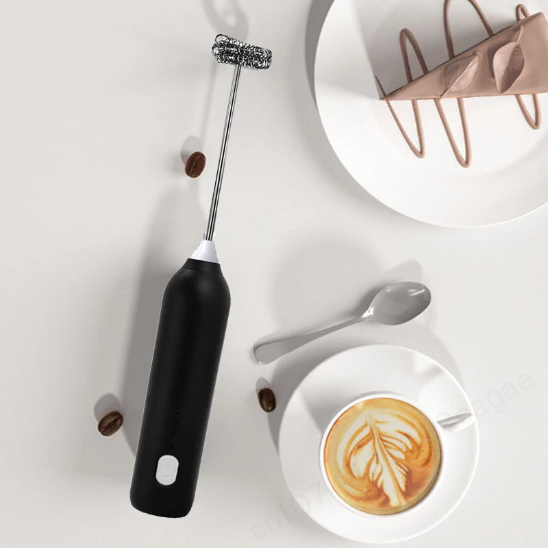 UPGRADED Electric Coffee Frother/MILK Whisk+Egg Beater MINI Food Blender USB Rechargeable Handheld Three Speeds Espresso Tools Oasis Select