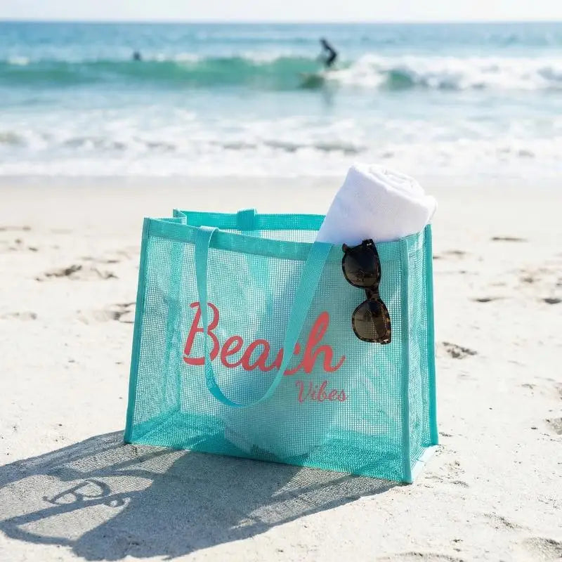 Mesh Tote Bag for Women Reusable Large Shoulder Shopping Bag Durable for Poolside Fitness Travel Oasis Select