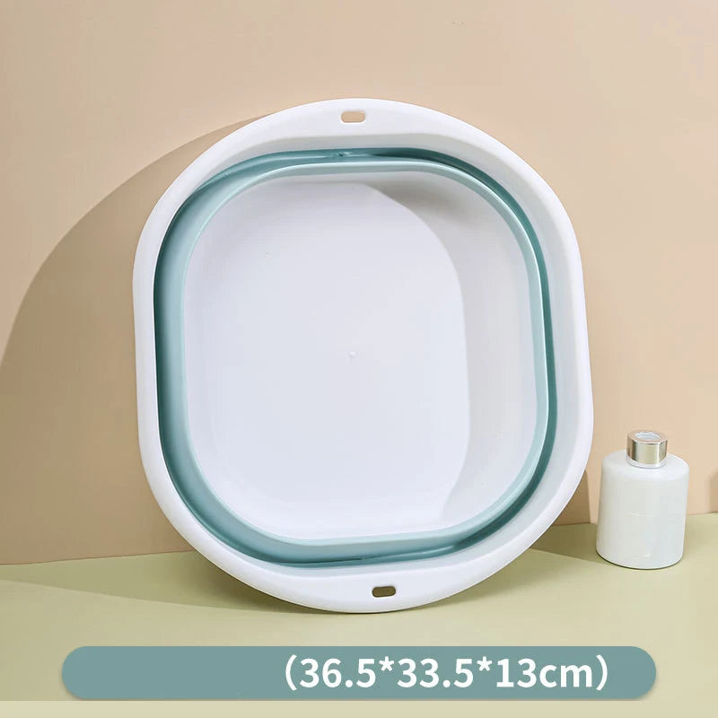 Plastic Folding Basins Portable Wash Basins Folding Laundry Tub Adult Baby Bath Basin Bathroom Kitchen Accessories Wash Basin Oasis Select blue-L
