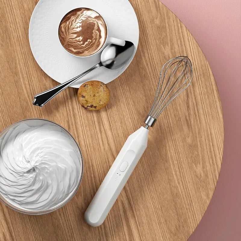 Electric Handheld Milk Frother & Egg Beater – USB Rechargeable