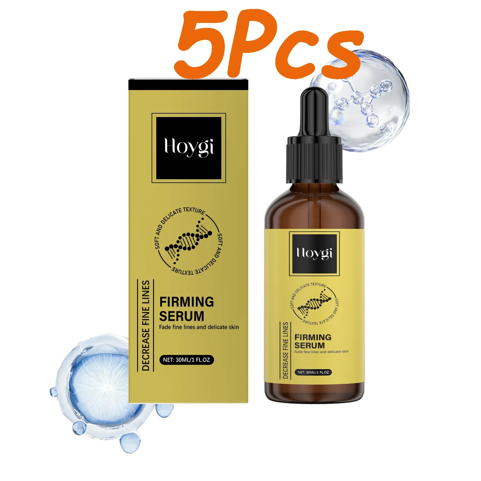 Hoygi Anti-Wrinkle Firming Serum – Hyaluronic Acid & Vitamin E Anti-Aging Face Serum Oasis Select 5 x 30ml Boxed
