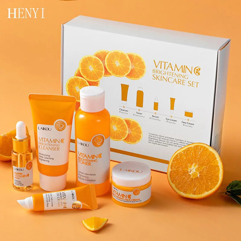 LAIKOU Vitamin C Face Cream Set – 5-Piece Korean Skincare Kit Korean Skincare Set Oasis Select