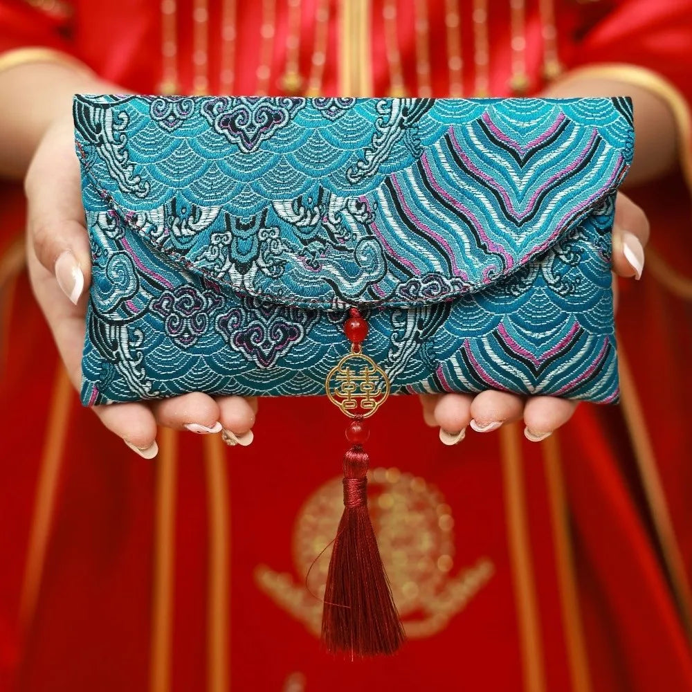 Traditional Spring Festival Red Envelope Embroidered Polyester Lucky Money Packet Tassel Thickened Wedding Hongbao Oasis Select Style 5 5x5x5cm