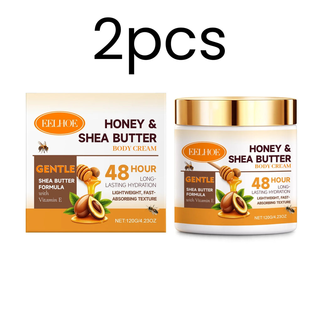 Eelhoe Honey Shea Butter Body Cream Soften Skin Nourish Refreshing Lightweight Gentle Formula Deep Moisturizing Body Lotion 120g Oasis Select 2pcs