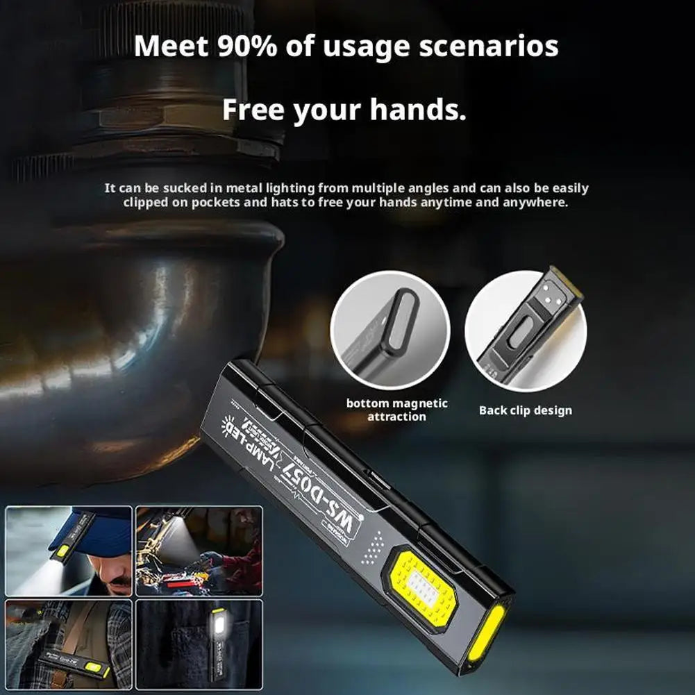 KDULIT Mini COB LED Flashlight 550lm USB-C Rechargeable Magnet